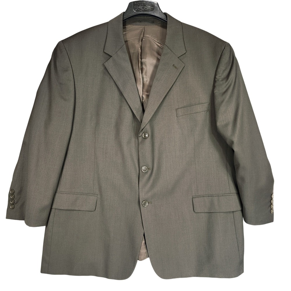 Vtg Andrew Fezza sz 52R Mens Sport Coat Gray Brown 100% Wool Blazer‎ Suit Jacket